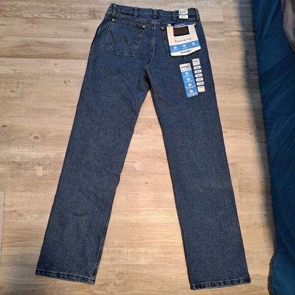 Wrangler Men's 47 Cowboy Cut Regular Fit 33x33 Wicking Western Blue Jeans NWT - Picture 2 of 11